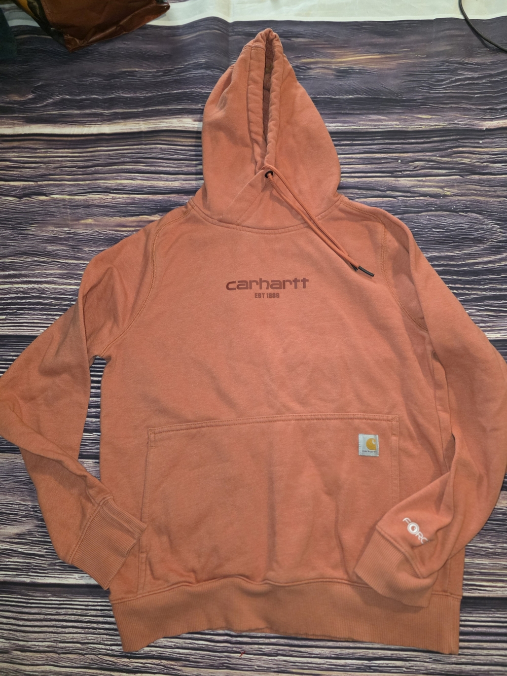Carhartt Force Womens Relaxed Fit Rust Orange Pullover Hoodie